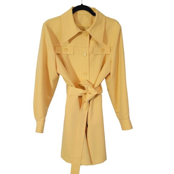 Vintage Forecaster of Boston Yellow Trench Coat XXL Sz 15/16 Outdoor - Picture 1 of 12